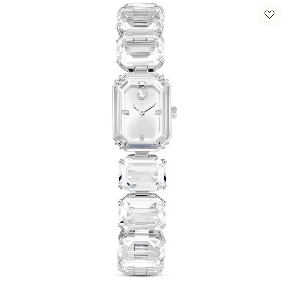 Swarovski Octagon cut bracelet, White, Stainless Steel